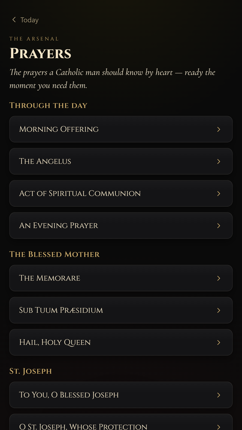 The prayers a Catholic man should know by heart